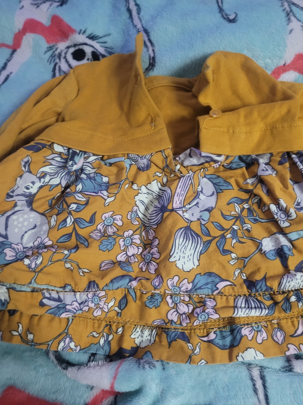 Cynthia Rowley Mustard Floral Long-Sleeve Skater Dress - Picture 2 of 6